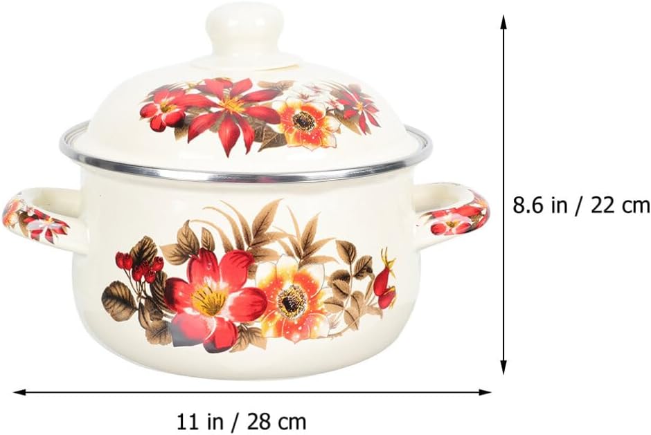 Small Enamel Pot with Lid 22cm R152985