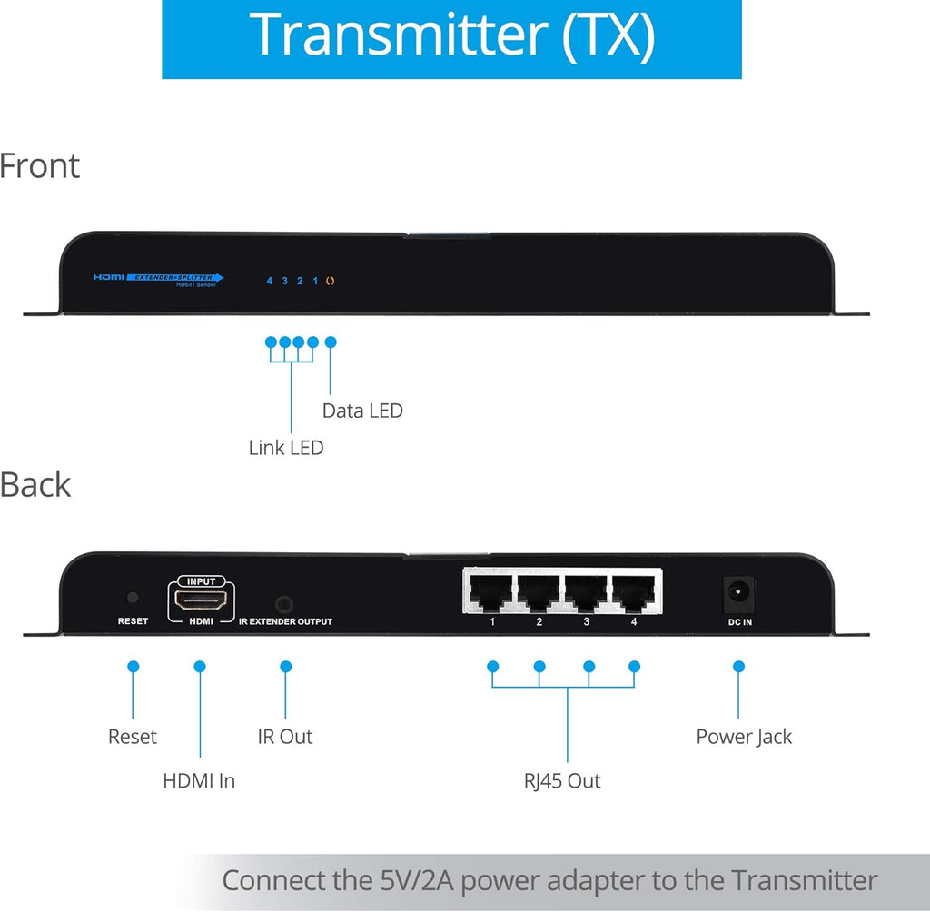 1080p 1x4 HDMI Extender Splitter Balun F193172