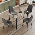 5 Piece Glass Top Dining Table Set with 4 Linen Chairs W53162