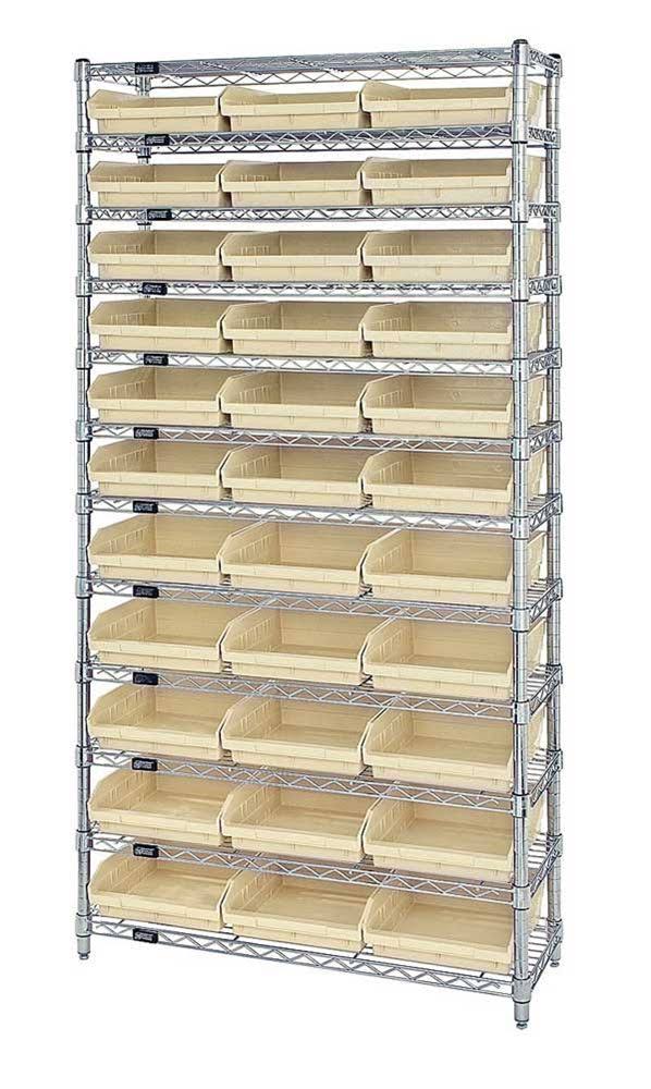 Chrome Shelving Unit with 33 Bins S30910