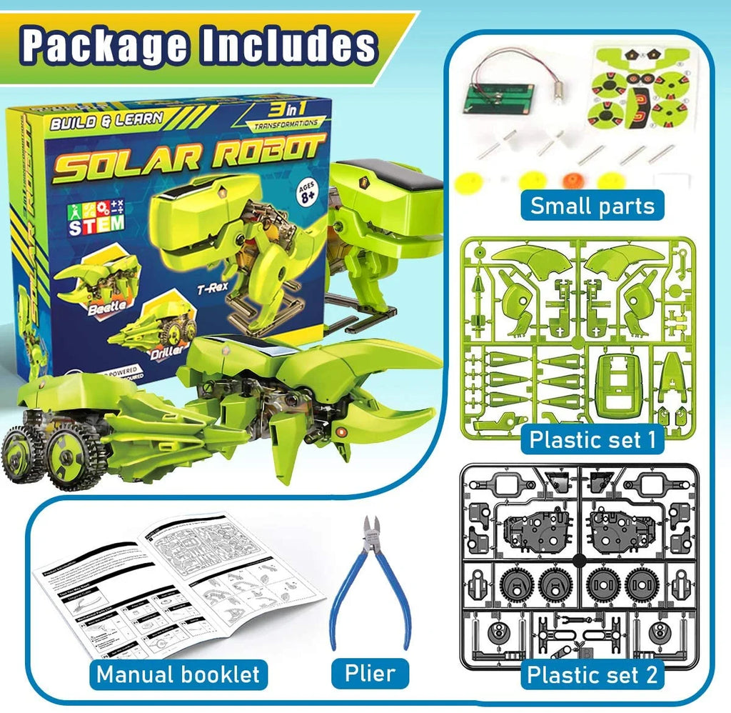 STEM Robot Building Kit 3 in 1 Solar Dinosaur Desk Robot Y315988