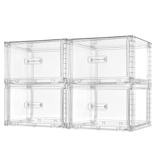 4 Pack 13QT Clear Stackable Storage Drawers S42880