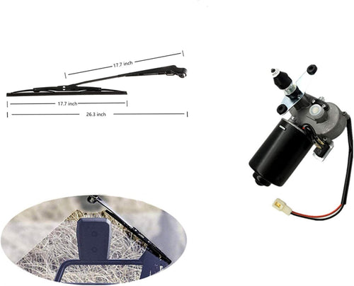 12V Universal Electric Windshield Wiper Motor Kit for UTV ATV Windshields, 17.7" Arm, 17.7" Blade Pack of 2 X261806