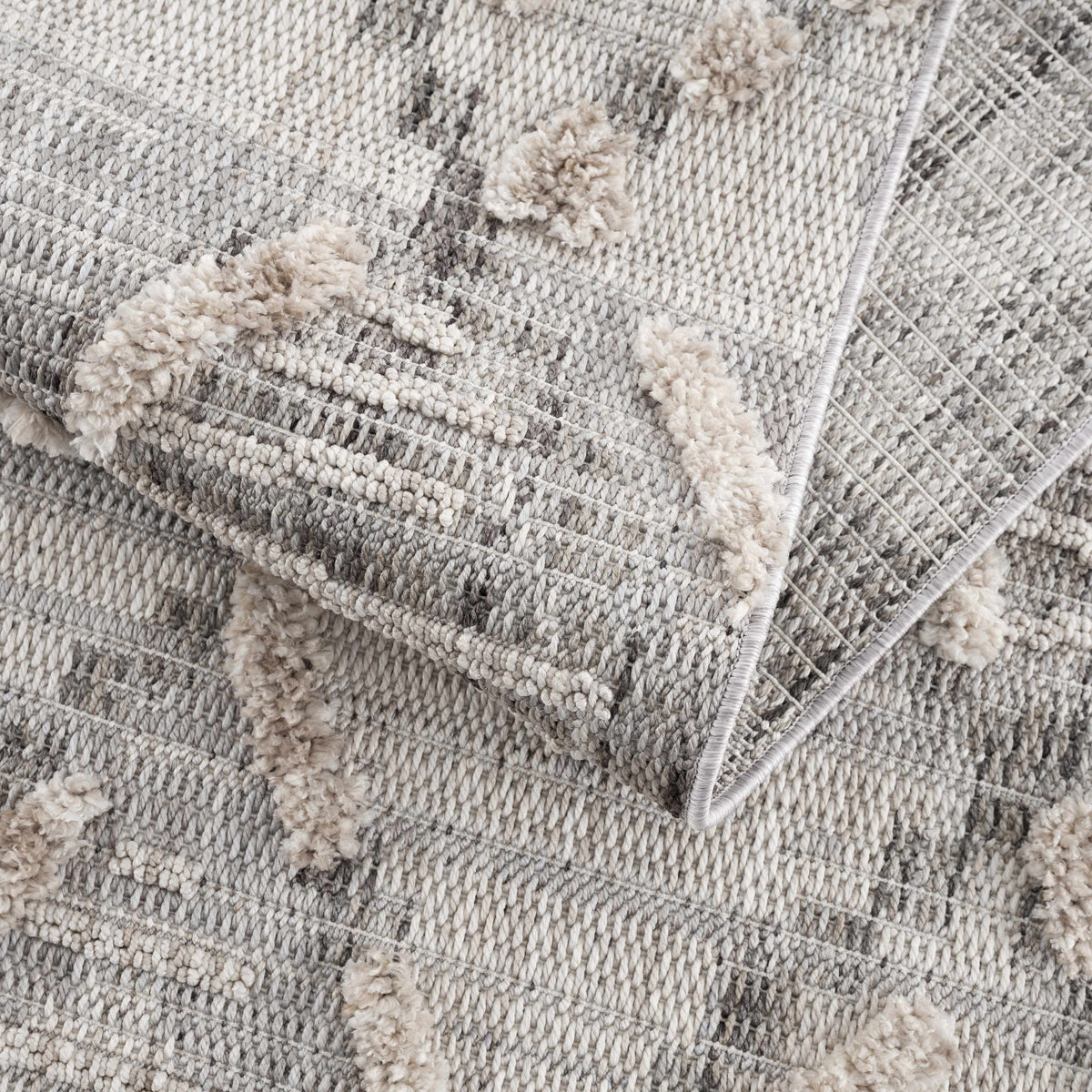 Gray Beige Cream Moroccan Trellis Area Rug C866681