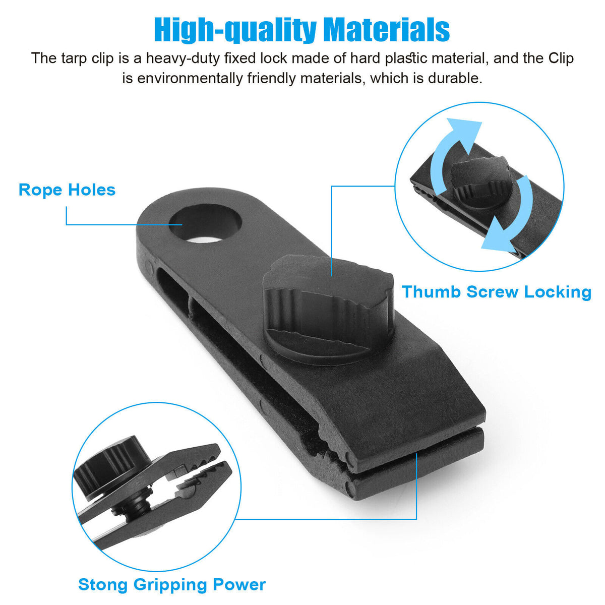 Reusable Heavy Duty Tent Clips for Tarp Awning Clamp Holder Y515