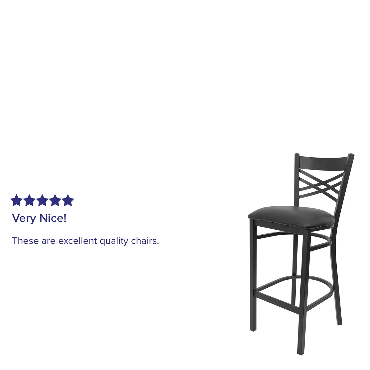 Black X Back Metal Barstool U839