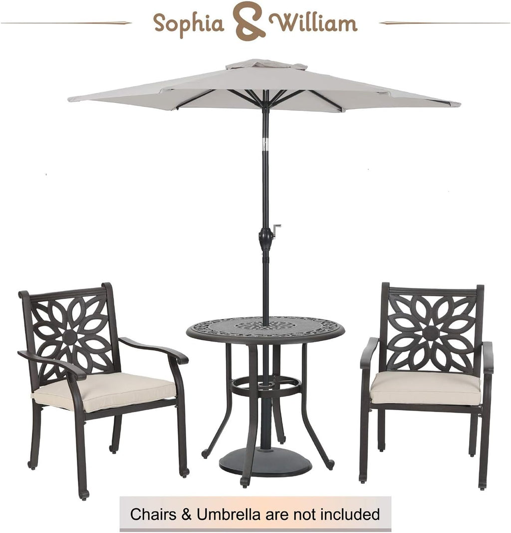 Brown 31.5 Dia x 29.1 H Cast Aluminum Bistro Bar Table B29772