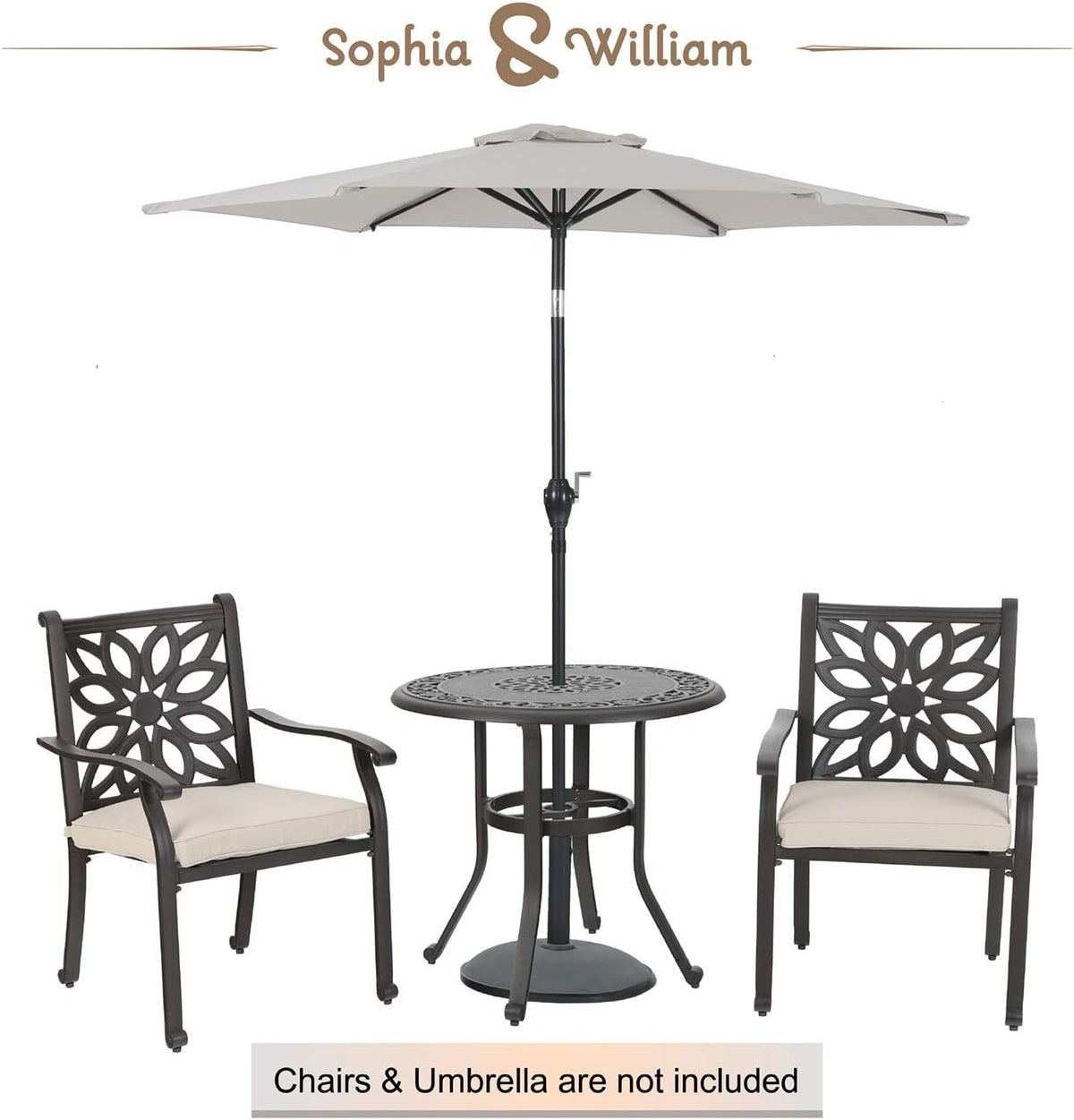 Brown 31.5 Dia x 29.1 H Cast Aluminum Bistro Bar Table B29772