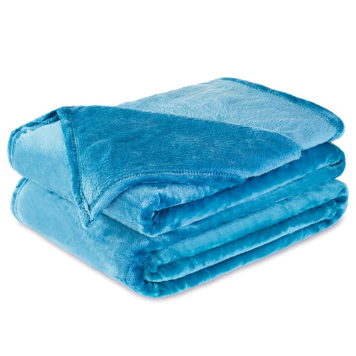 Blue Plush Microfiber Throw Blanket L675707
