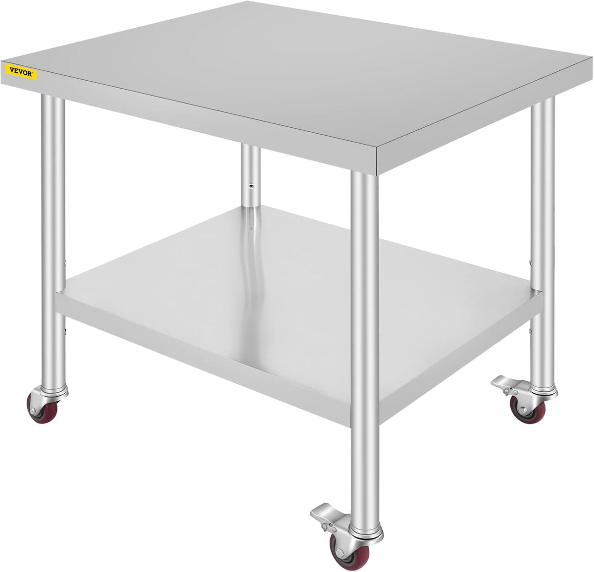 Stainless Steel Work Table with Wheels 24 x 30 x 32 Inch B373645