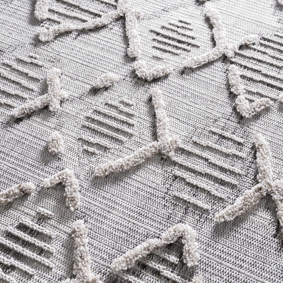 Gray Beige Cream Moroccan Trellis Area Rug C866681