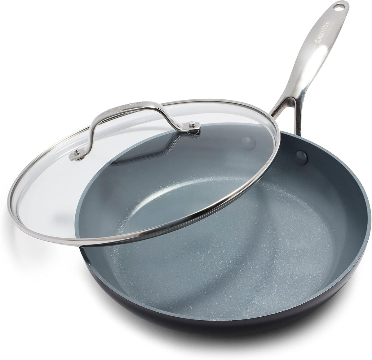 Gray Hard Anodized Ceramic Nonstick 10" Frying Pan with Lid Z5281