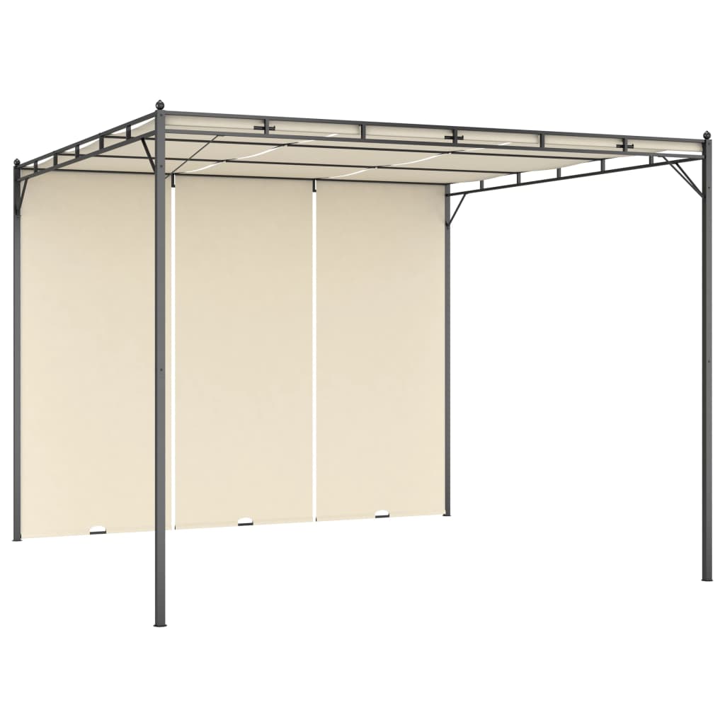 Cream Garden Gazebo with Side Curtain B498