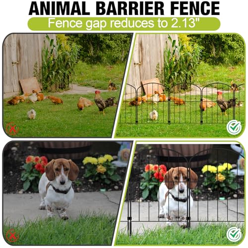 Decorative Garden Fence 24in x 10.5ft 10 Panels Metal Wire T748