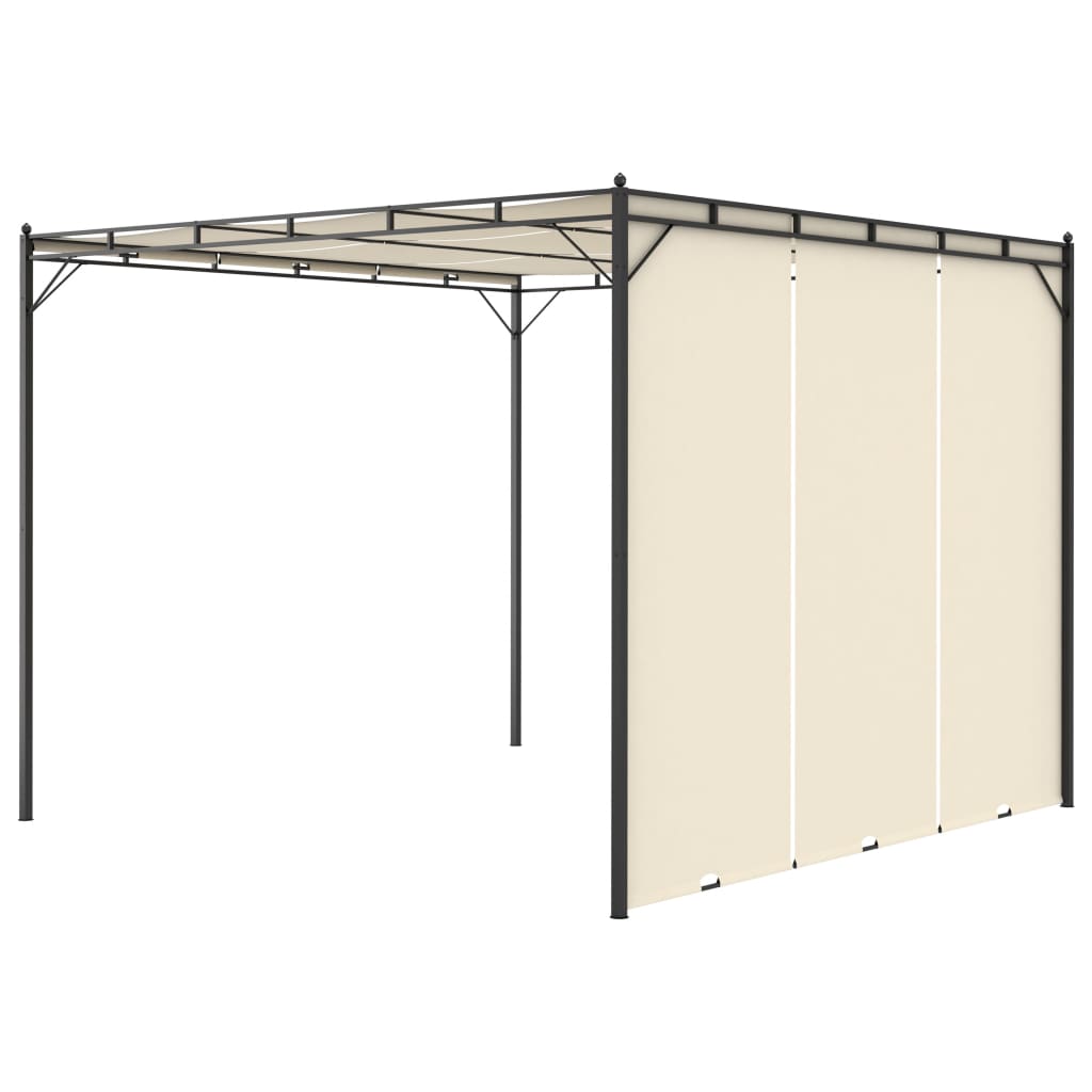 Cream Garden Gazebo with Side Curtain B498