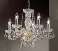 6 Light Gold Plated Chandelier with Italian Crystal V71339