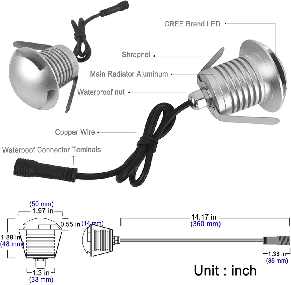 3W IP67 Waterproof Aluminum LED In-Ground Well Light I406