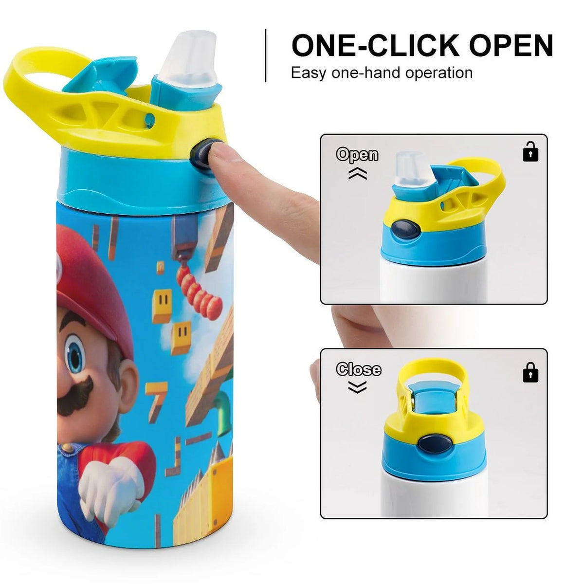 Insulated Stainless Steel Water Bottle with Straw U434192