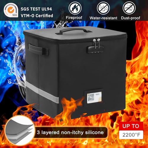 Black Waterproof Vinyl Record Storage Box with Lid X834422