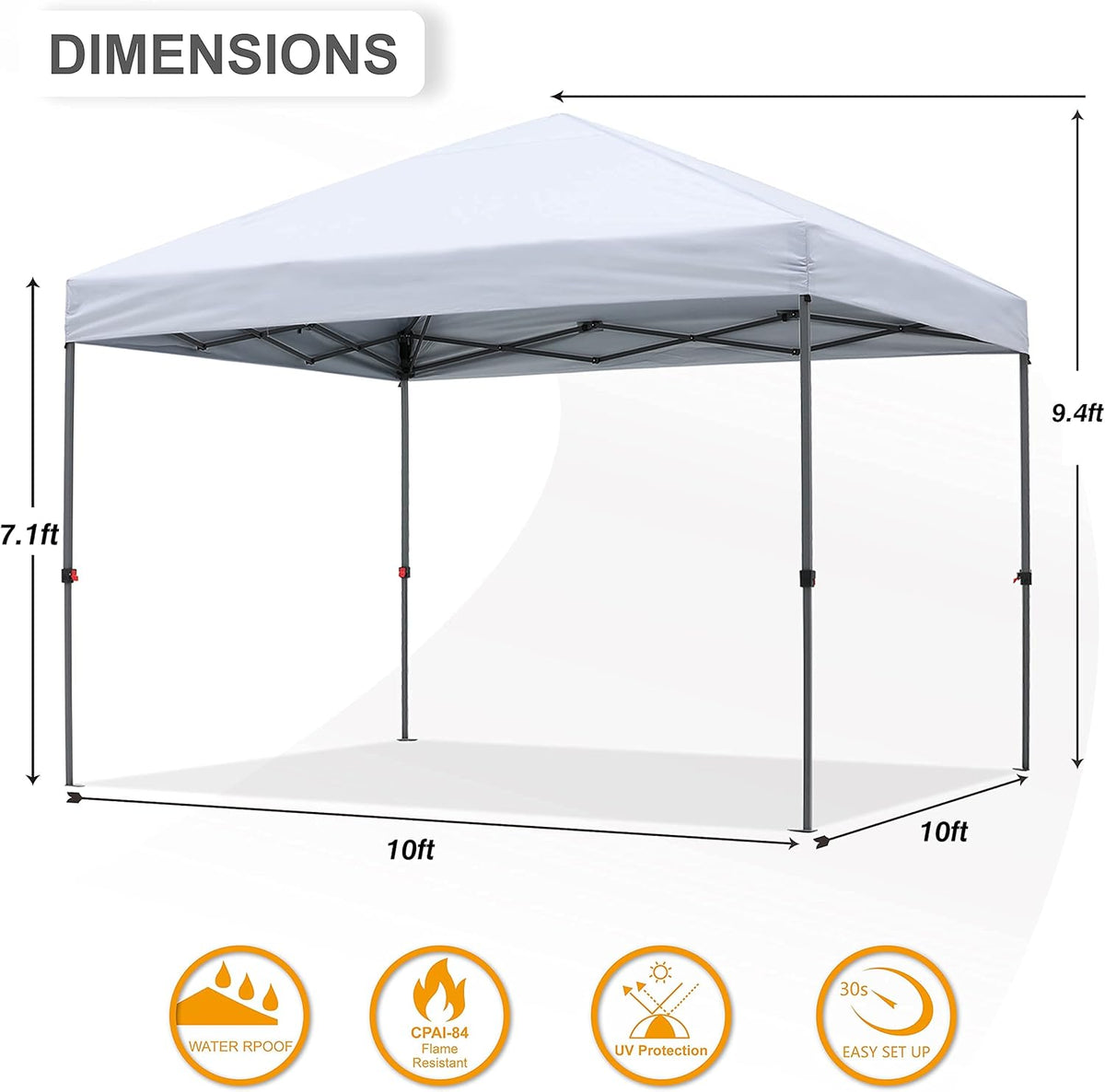 10x10FT Pop Up Canopy Tent with Carrying Bag T305039