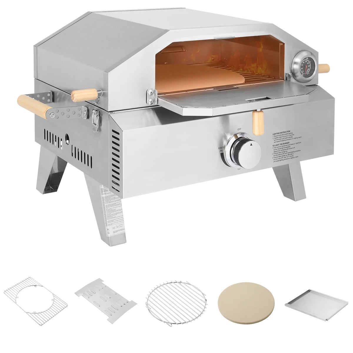 12 Inch 2-in-1 Gas Pizza Oven & Propane Grill Z86667