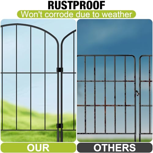 Decorative Garden Fence 24in x 10.5ft 10 Panels Metal Wire T748
