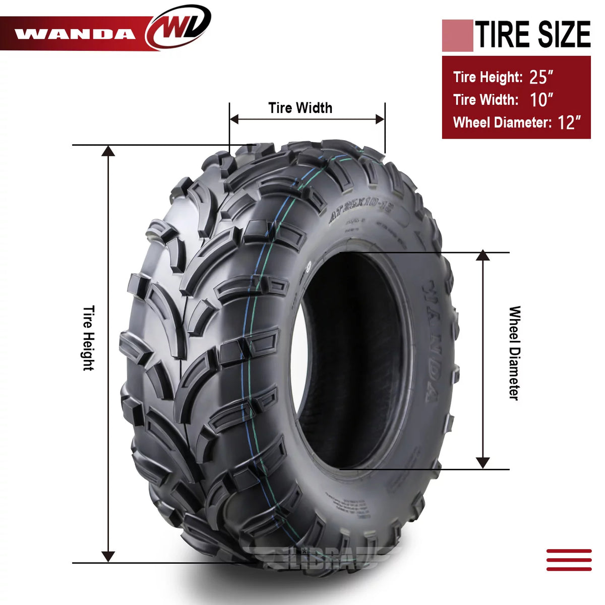 25x10-12 6PR ATV/UTV Tires Set 2 E929798