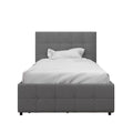 Gray Linen Tufted Upholstered Storage Bed Frame Y9711