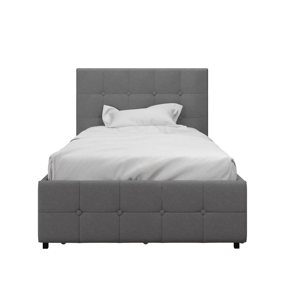 Gray Linen Tufted Upholstered Storage Bed Frame Y9711
