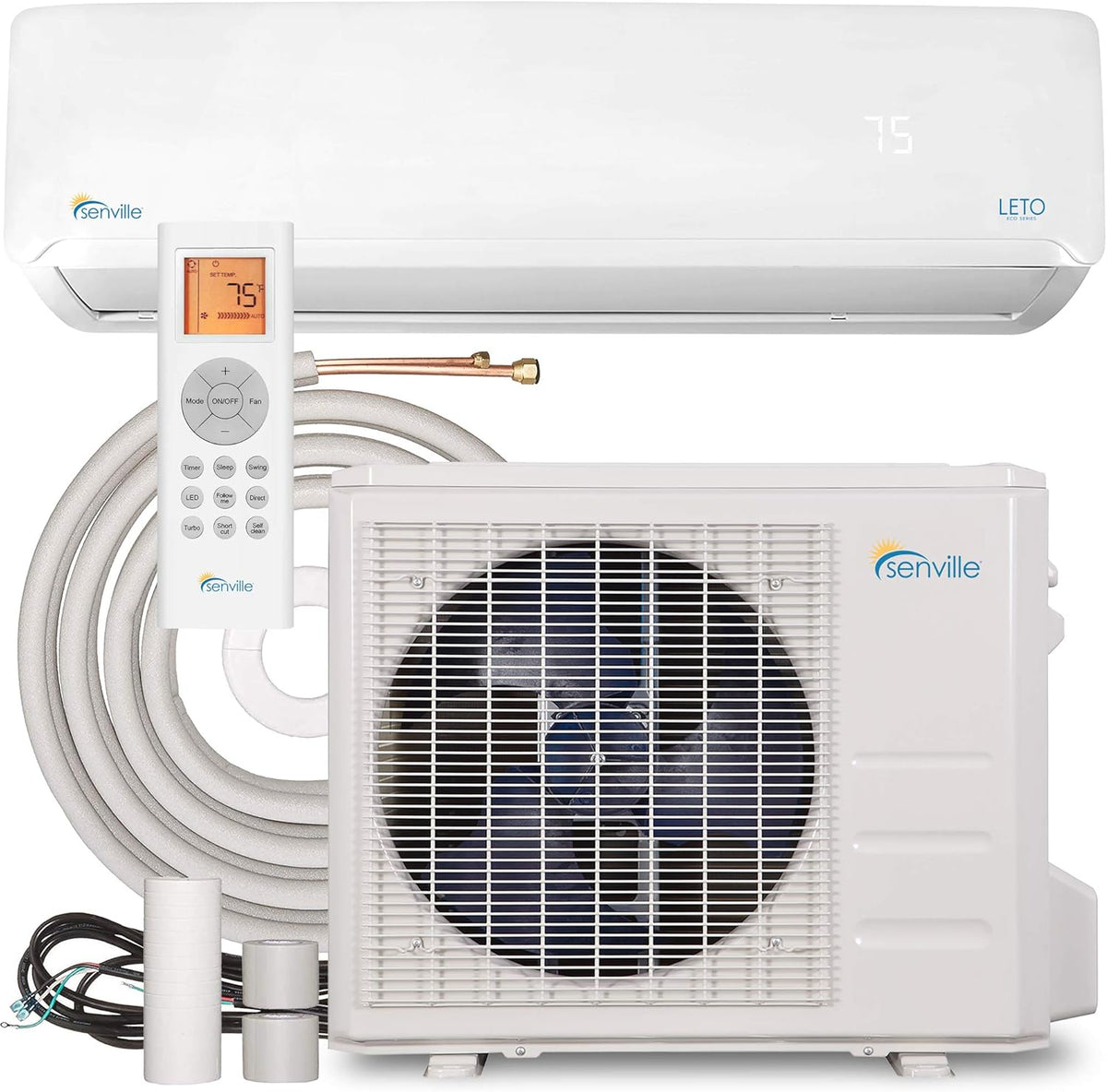 18000 BTU 208/230V White Mini Split Air Conditioner Heat Pump R39896