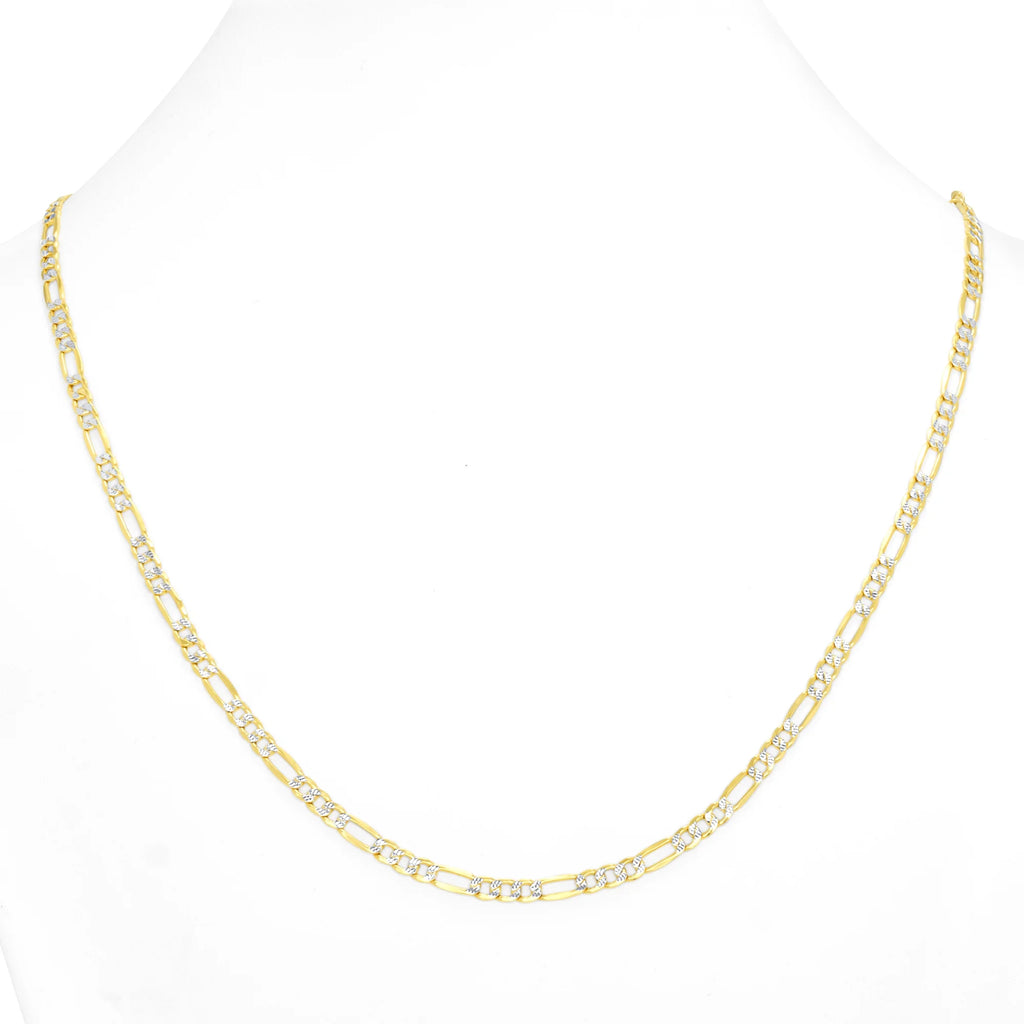 10k Yellow Gold Figaro Chain Pendant Necklace 16" - 30" C7328