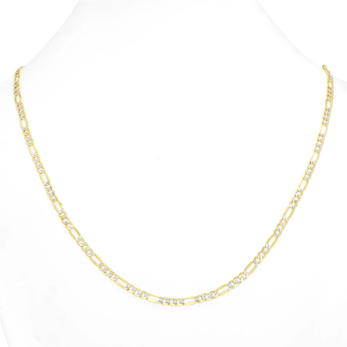 10k Yellow Gold Figaro Chain Pendant Necklace 16" - 30" C7328
