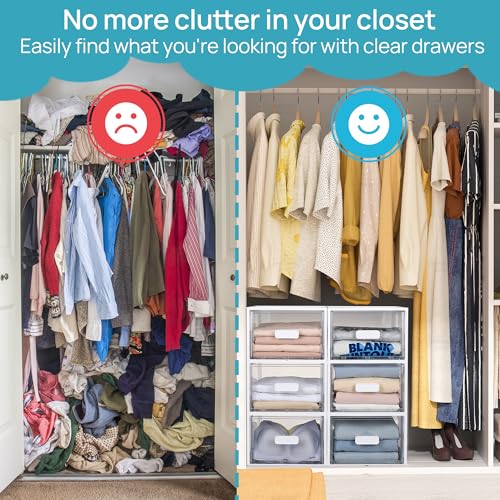 4 Pack 13QT Clear Stackable Storage Drawers S42880