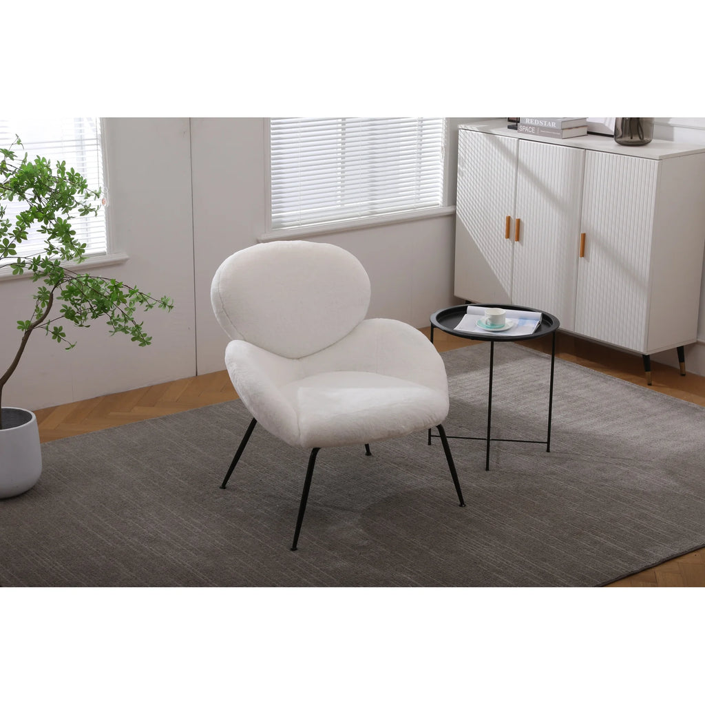 Sherpa Accent Armchairs with Black Metal Legs X177
