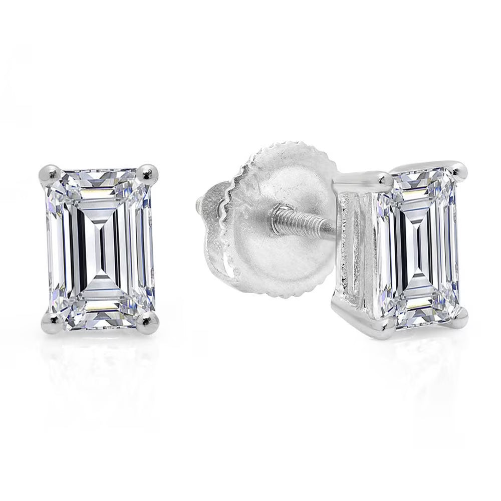 18K White Gold Diamond Stud Earrings R89462