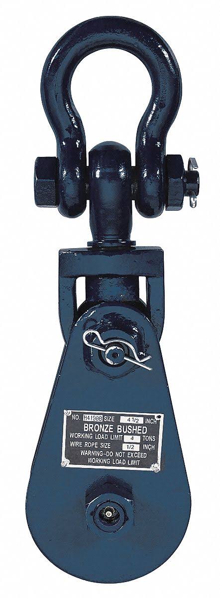 Snatch Block, Wire Rope, 1/2 in Max Cable Size, 8,000 C33239