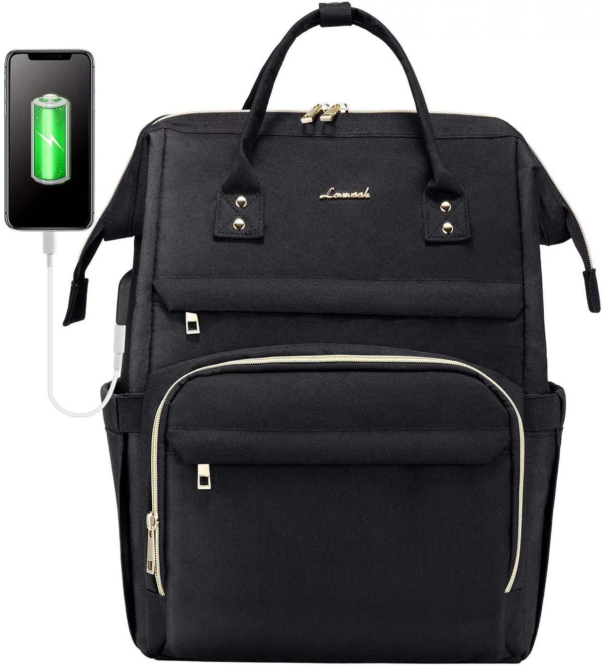 17" Waterproof Laptop Backpack with USB-Black A385124