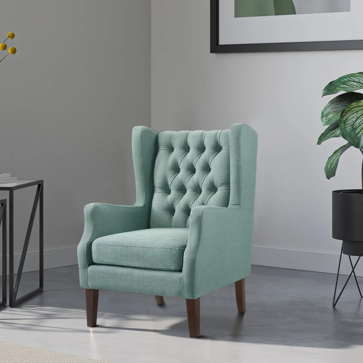 Teal Fabric Accent Chair D54164