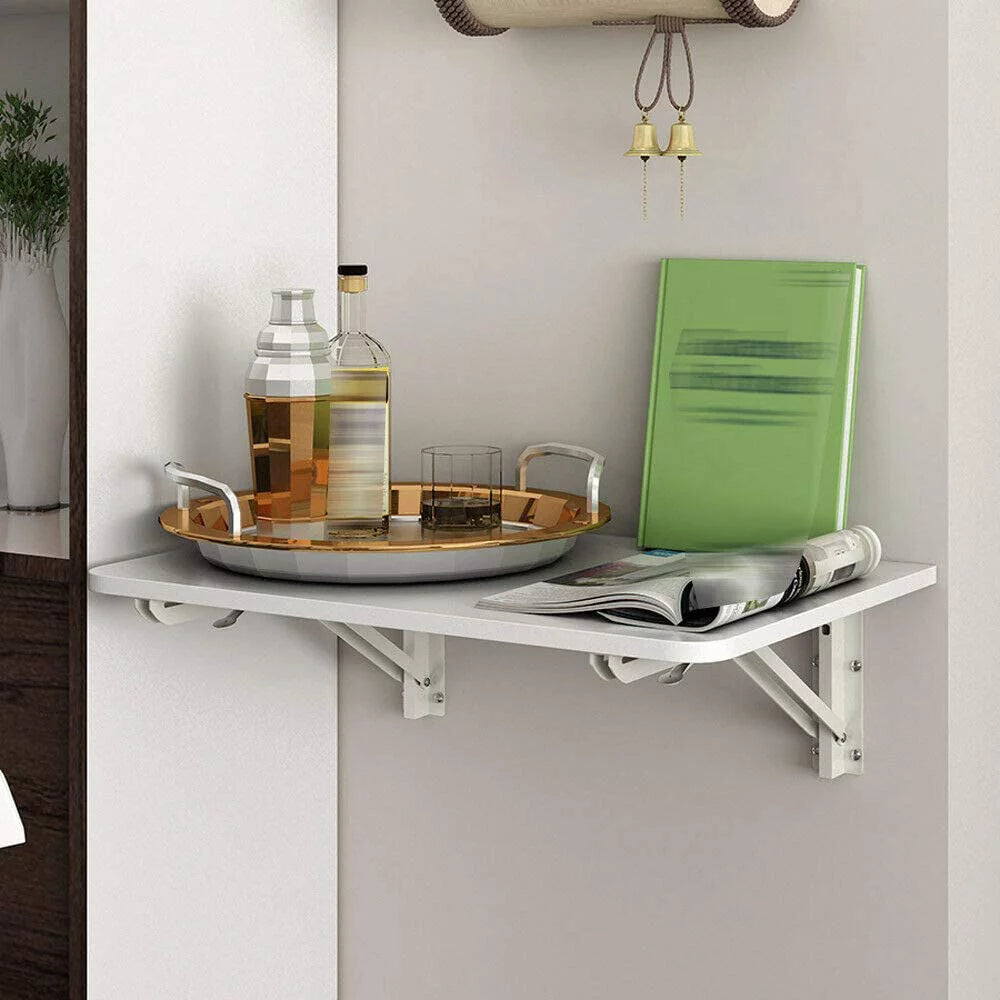 Wall Mounted Fold Down Desk 60cmx40cm White L4813