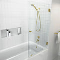 Frameless Wall Hinged Bathtub Door in Polished Brass B27816