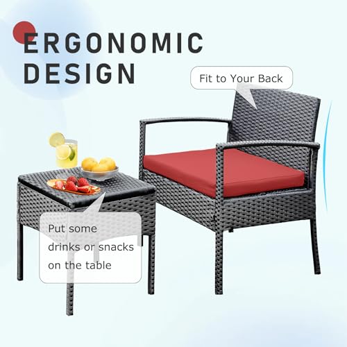 3 Piece Yellow Beige Wicker Bistro Set Z72137