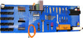 8 ft Wall Pegboard Organizer Kit with Blue Toolboard and Black Hooks P9734