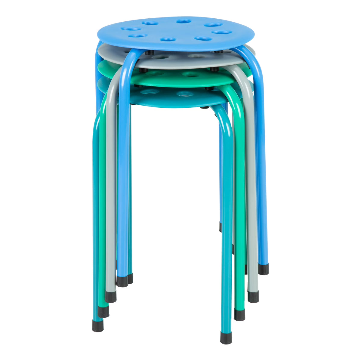 Stacking Stool Set 17.75" H Seat Pack of 4 I387672