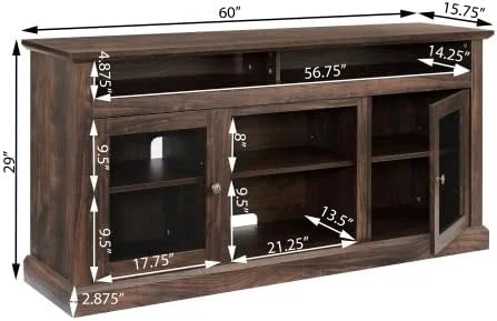 Electric Fireplace TV Stand up to 60" with Cabinet and Open Shelves B9953