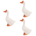 White 11x6cm Wooden Goose Ornaments Q75283