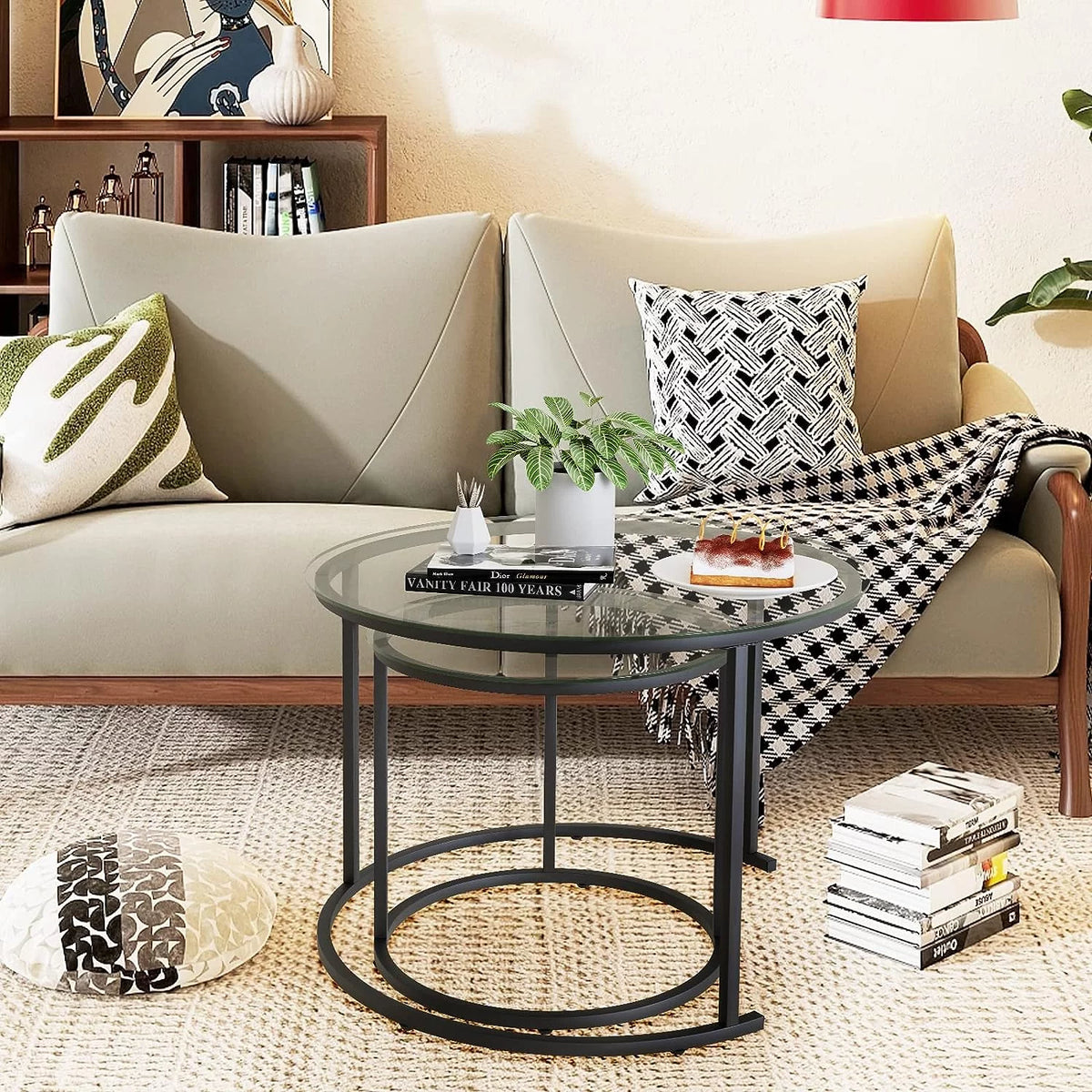 Tempered Glass Round End Table H626