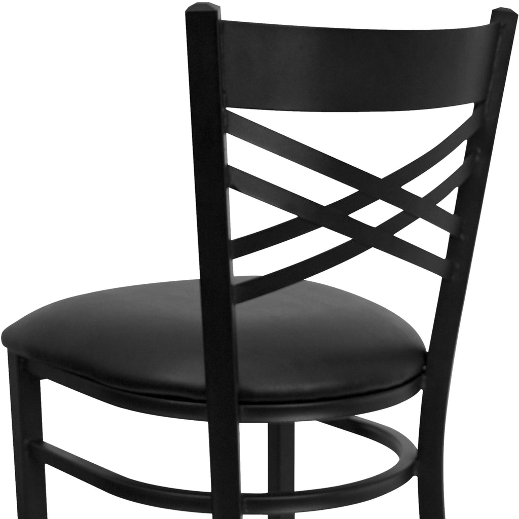 Black X Back Metal Barstool U839