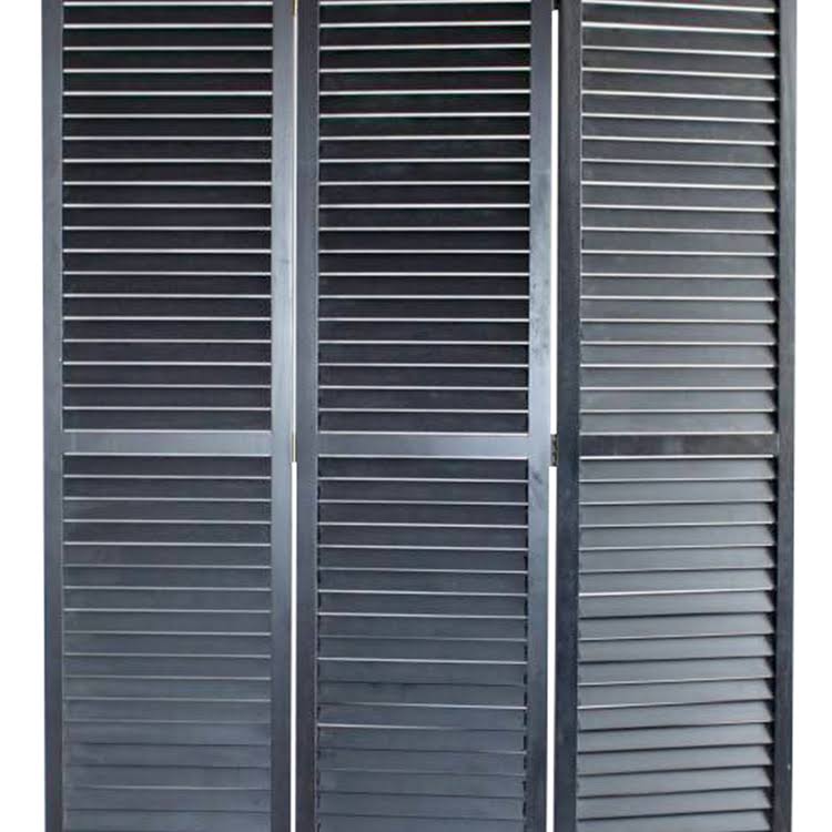 Red Wooden Screen with 3 Panels and Shutter Design A55332
