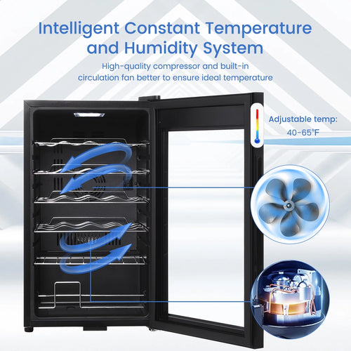 24-Bottle Wine Cooler Refrigerator with Glass Door G681399