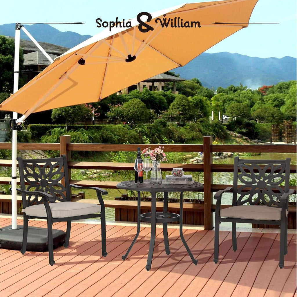 Brown 31.5 Dia x 29.1 H Cast Aluminum Bistro Bar Table B29772